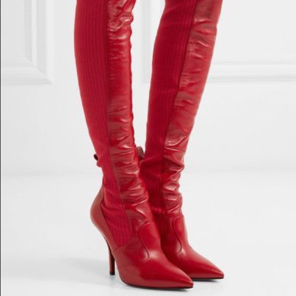 Fendi Red Thigh-high Over Knee Boots/Booties, size 27 (7 US)